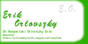 erik orlovszky business card